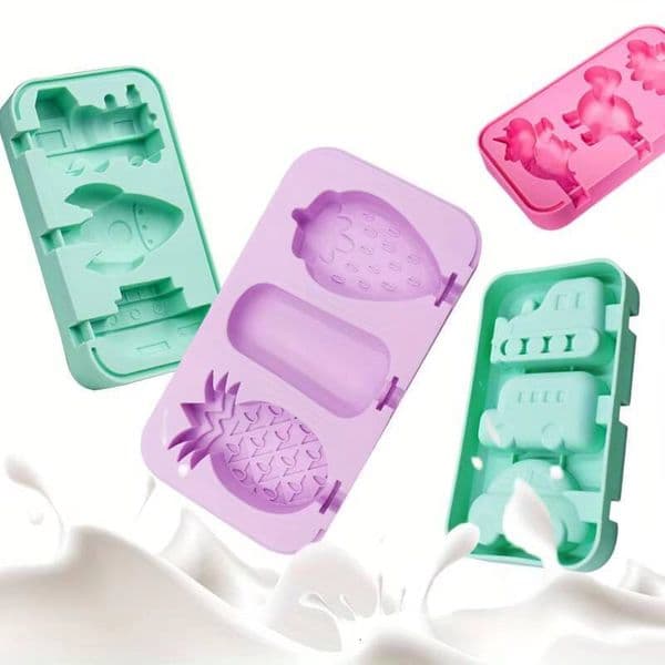 ice maker 1 Set, Creative Silicone Cute Cream Mold, Ice Cube Box, Household Popsicle Mol