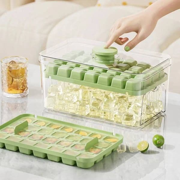 Press Bucket Multifunctional 48 Gride Mold Maker with One-touch To Release Portable Box Ice Cube Tray ice maker