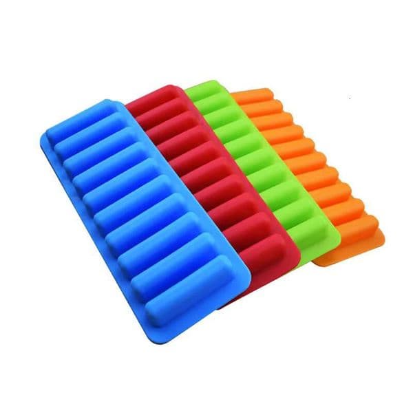 ice maker 10 Grids Long Stick Non-Stick Easy Release Push Popsicle Out Cylinder Silicone Ice Cube Mould Tray Jelly Chocolate Mold