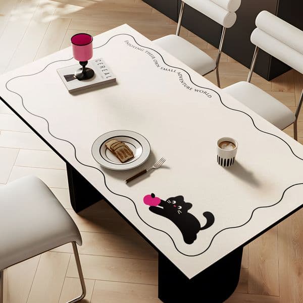 Dining table oil-proof and waterproof easy to clean desktop protection pad can be cut leather coffee table insulation pad K57L01