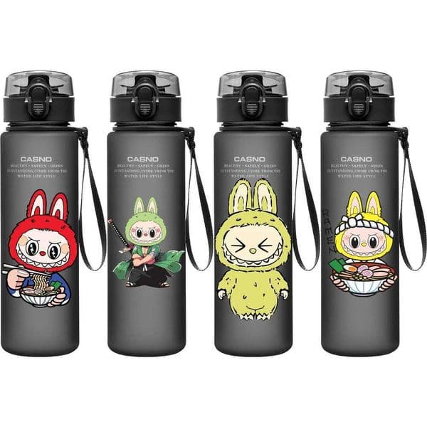 LABUBU Water Cup Black 560ML Cute Frosted Plastic Leak-proof Portable Sports Large Capacity Anime Water Cup Kids Gift XJ250612