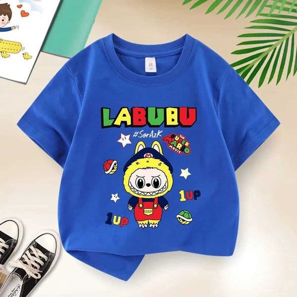 Summer Childrens Cute Cartoon Cotton T-shirt Labubu Pattern Suitable for Boys and Girls Party Vacation Clothes X250612