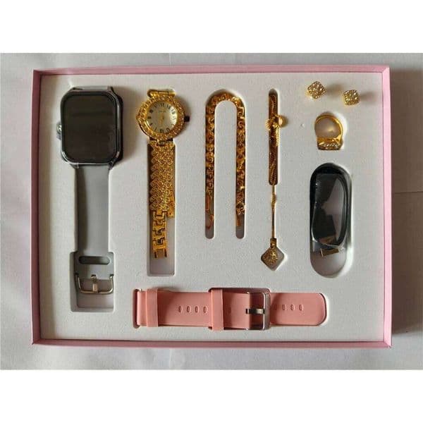 New A58 Smart Watch 8 in 1 Necklace Earrings Bracelet Ring Reloj Montre intelligente Jewelry Smartwatch PK A59 Plus