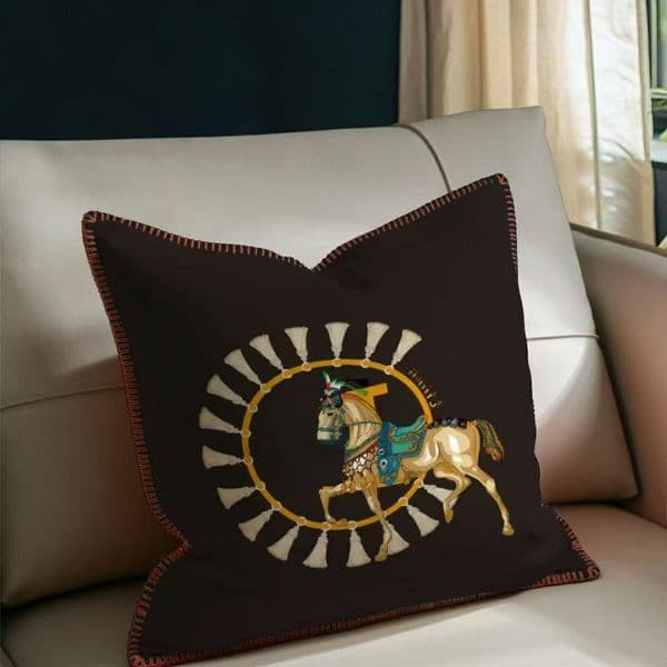 European-Style 3D Eco-Friendly Printed Fox Fur Fabric Right-Angle Lock Edge Type Pillowcase Cushion/Sofa Backrest Cover 45*45Cm 125189