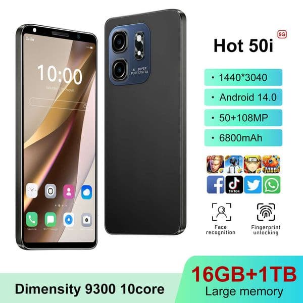 2025 New Model Phone Hot 50i 5.0inch Smartphone 1+16G Android 8.1