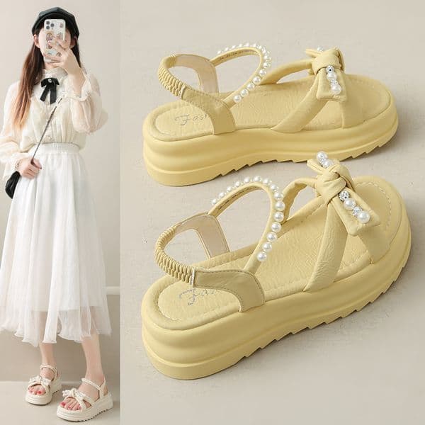 Ddmyoutdoor Roman Sandals For Women Fashion Outdoor Fairy Style Height Increasing Beach Summer New Elegant Non Slip Soft Sole Shoes Outdoor Shoes