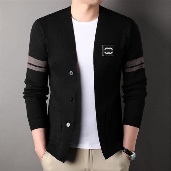 High-Quality Hotsale 2026 Spring Luxury Designer Mens Casual Pure Knitted Sweater Jacket Cardigan Embroidered Brand Mens Jacket Top Asian Size M-4XL