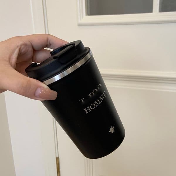 Designer stainless steel insulated coffee cup classic logo printing car vacuum cup household beer tea insulated cup gift box