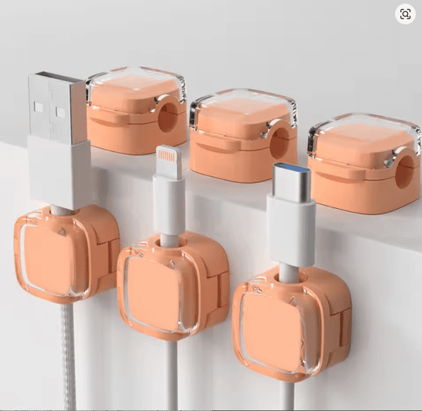 Colorful 6 PCS Magnetic Cable Clips Cable Smooth Adjustable Cord Holder Under Desk Cable Management Wire Keeper Cables Organizer