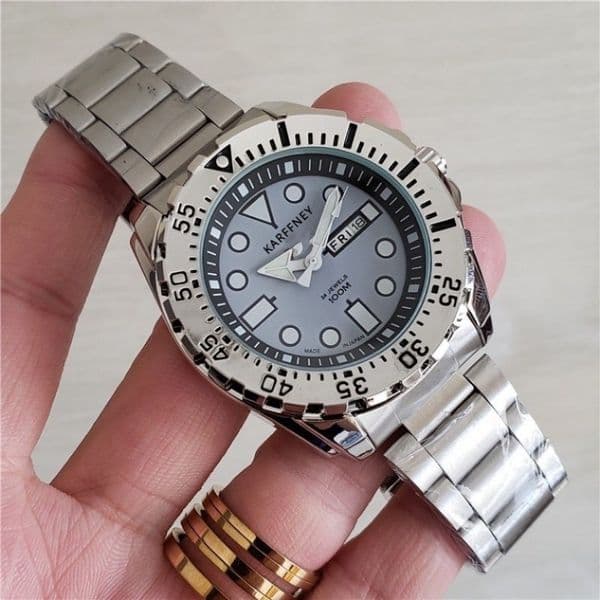 Karffney Fashion Men Watch Casual Stainless Steel Luminous Quartz Wristwatches