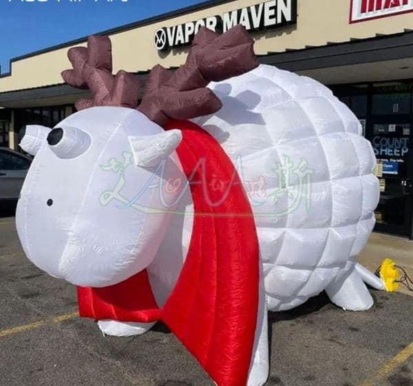 8m height (26ft) Free Express Cute Inflatable Cotton Sheep Air Blown Animal For Outdoor Advertising Decoration