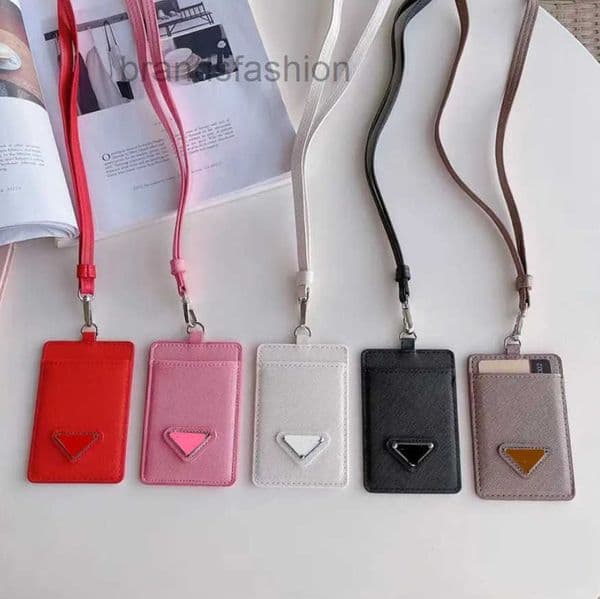Luxury Unisex Designer Mini Wallets Coin Credit Card Holder Fashion leather Purse keyrings Credit Card Lanyard 5 colors epacket