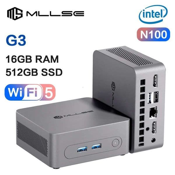 MLLSE G3 Mini PC Alder Lake N100 Windows 11 Pro Intel 12th DDR4 16GB RAM 512GB ROM WiFi 5 BT5.2 Desktop Computer Mini Pc Work