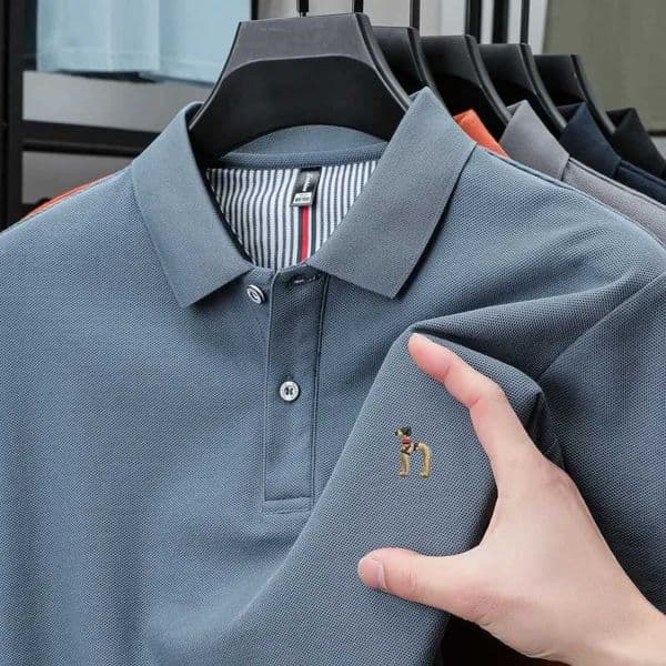Mens 100% pure cotton lightweight breathable polo shirt summer high-end designer brand boutique embroidered short sleeve T-shirt X250620