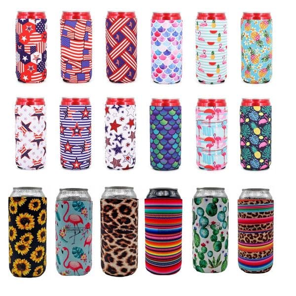 Collapsible Neoprene Can Beer Cooler Sleeves Tall Energy/Beer Drink Coolies For 16oz Rockstar , Monster , 500ML beer bottle