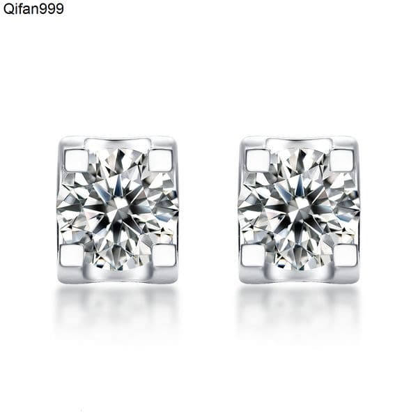 New Style 1 Carat Silver 925 Sterling Fancy Jewelry Moissanite Stud Earrings for Women Fashion Party Earrings