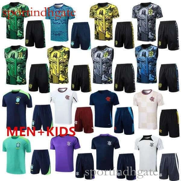Brazil Team Jersey -2025 Style: Youth Soccer Tracksuit Set with National Colors, Breathable Fabric for Training and Play
