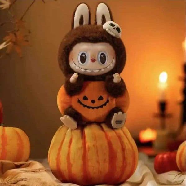 Lababu Halloween Vinyl Pumpkin Monster Carnival Labubu Vinyl Plush Doll Pendant Desktop Ornament Peripheral Gifts Y250624