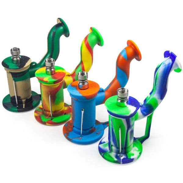 Hot Selling Colorful Sherlock Silicone Smoking Pipes With Glass Porous Hole Filter Bowl Portable Tobacco Hand Pipe