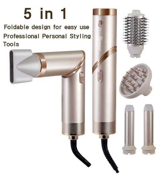 5 in 1 Handle Foldable Hair Dryer Portable Multifunctional Home Hair Dryer Negative Ion Hair Care Curling Iron Personal Styling T250626