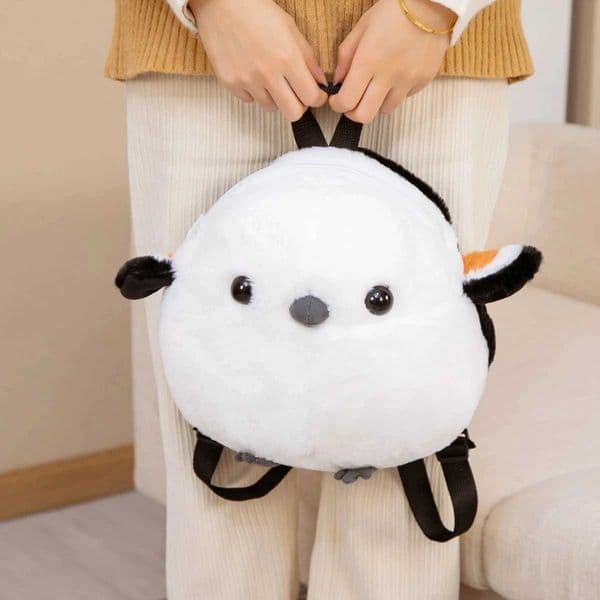 35cm Stuffed Lovely Sparrow Plush Backpack Toys Cute Long-tailed Tit Dolls Decorative Backpack for Children Girls Birthday Gifts Y250626