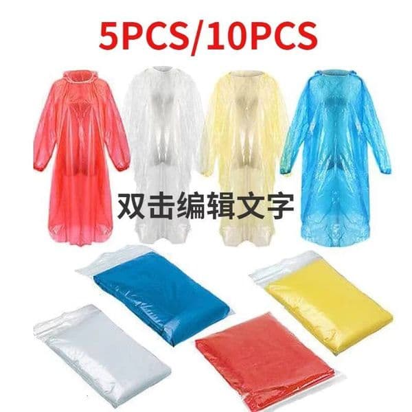 5/10PC Disposable Adultchildren Waterproof Coat Hiking Camping Poncho Hood Raincoat Outdoor Travel Rain Wear k1