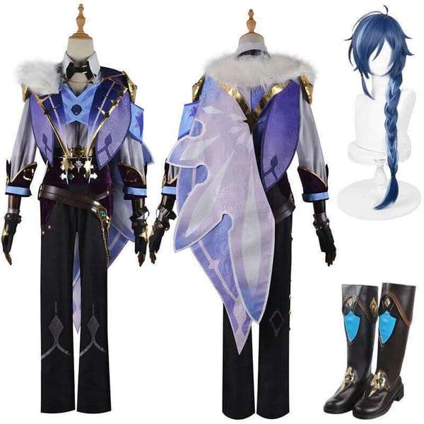 Genshin Cosplay Costume Men Women Role Play Uniform Anime Party Outfit Kaeya Wig Shoes Accessory Prop Game Suit