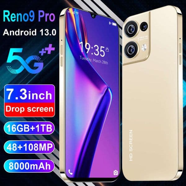2025 New Cell Phones Professional Wholesale Mobile Phone Reno9 Pro Smartphone 16+1T Large Screen Ozon (Powerful)