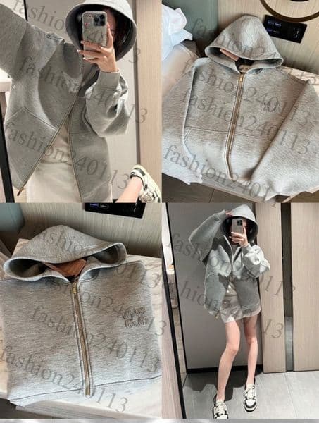 women jackets designer women jacket womens hoodies designer hoodie sweatshirts coat high quality gray zip up coats autumn winter cotton streetwear sweatshirt