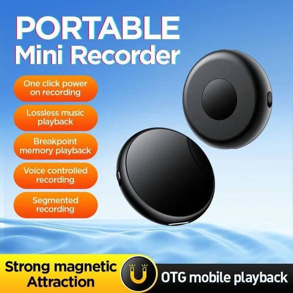 64-128Gb Magnet Mini Voice Professional Sound Activated Dictaphone Noise Reduce Small Digital Audio Recorder Mp3 Player