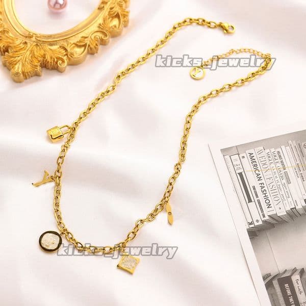 10 stylish classic necklaces, designer necklaces, thick chain necklaces, letter pendants, daily wear, fashionable and stylish matching, holiday gifts 02