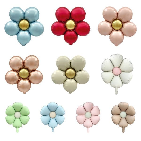 Metallic Aluminum Film Five-Petaled Flower Daisies for Party Decorations