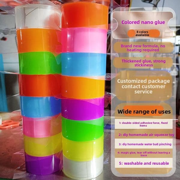 Colorful Bubble No Trace Double-Sided DIY Self-Made Air Water Ball Squeeze Set Nano Tape
