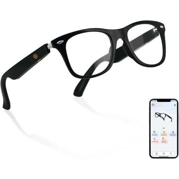 AI Translation Smart Powered by GPT, Supports Over 160 Languages, Simultaneous Interpretation via App, Open Audio Design, Blue Light Filter Lens Bluetooth