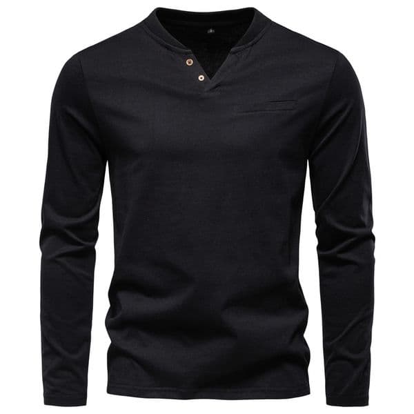 2025 Autumn New Men's Casual European Size V-neck Long Sleeve T-shirt Slim Fit Designer Hoodie Base Shirt Pure Cotton T-shirt Designer Shirt Top For Men