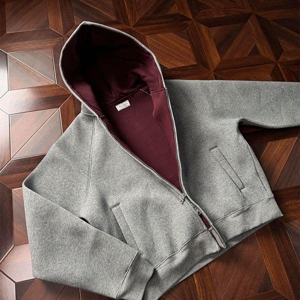 Designer Shirt American Style Air Layer Short Hooded Designer Hoodie Sweatshirt For Men Spring And Autumn Heavyweight Boxy Fit Imperial Red Inner Cardigan Jacket