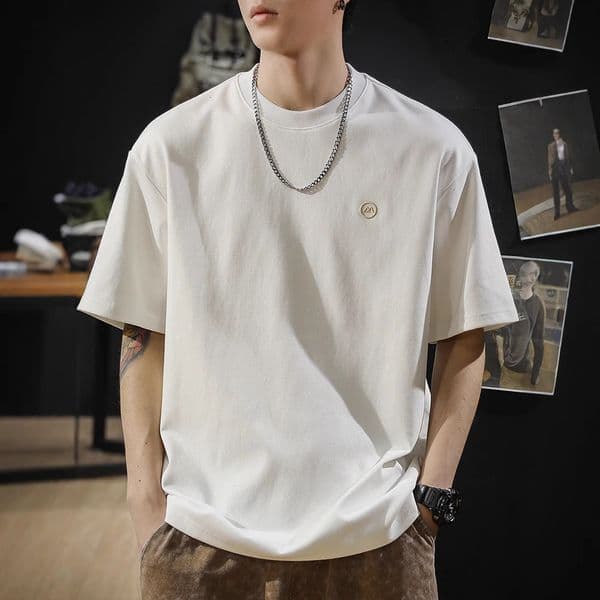 2025 Summer New Heavyweight Designer Shirt Short Sleeve T-shirt For Men White Designer Hoodie Men's Clothing Men's Base Layer Top Shirt Men's T-shirt