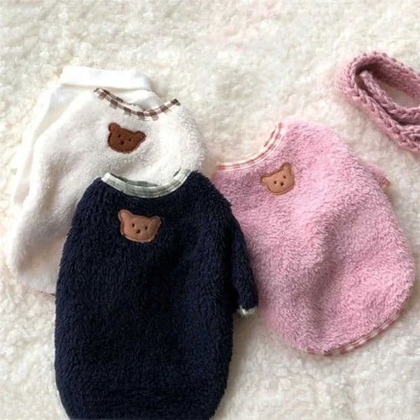 Pet Dog Clothing Plush Jumpsuit for Autumn and Winter Sweet Pajamas Kitten Puppy Pullover Chihuahua Poodle M251010