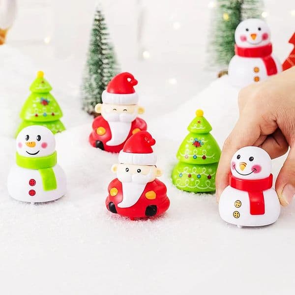 Christmas Party Gifts Decoration Cartoon Christmas Tree Old Man Snowman Pull Back Car Toys Children Santa Claus