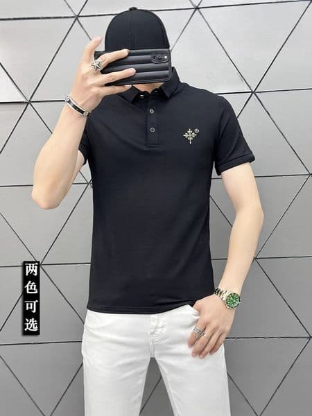 Light Luxury Polo Shirt Men Short Sleeve Turn-down Collar Designer Shirt T-shirt 2025 Summer New Men's Trendy Brand Embroidery Half Designer Hoodie Sleeve Clothing