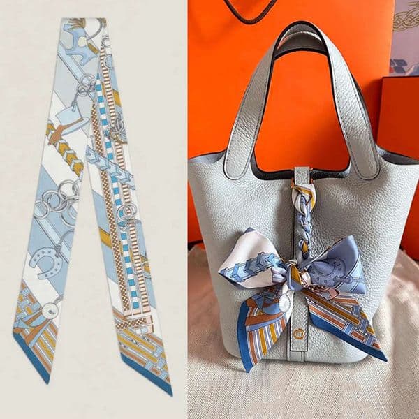 High-End Silk Scarf for Tying Bags, 2024 New Model Women's Bag Handle Long Ribbon