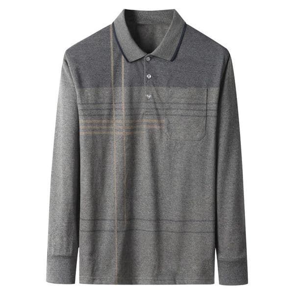 Designer Hoodie Designer Shirt Long Sleeve T-shirt Men's Turn-down Collar Spring And Autumn New Style And Elderly Men's Clothing Grandpa's Autumn Top Polo Shirt