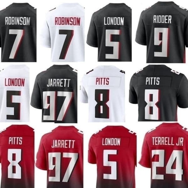 Falcons Jersey Football Michael Penix Jr Bijan Robinson Nathan Carter Darnell Mooney Ray-Ray McCloud III Casey Divine Deablo Billy Bowman Jr David Onyemata Women Men