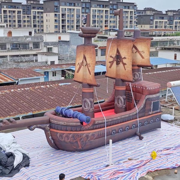 10m length (33ft) 2025 Giant Inflatable Pirate Ship, Sea Theme Party Decorations, Airblown Boat Replica for Event