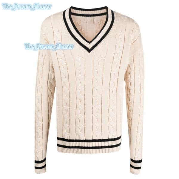 ODM Custom Mens VNeck Pullover Sweater Long Sleeve Formal Knitwear With Stripe Pattern in Wool Casual Plaid Jumper
