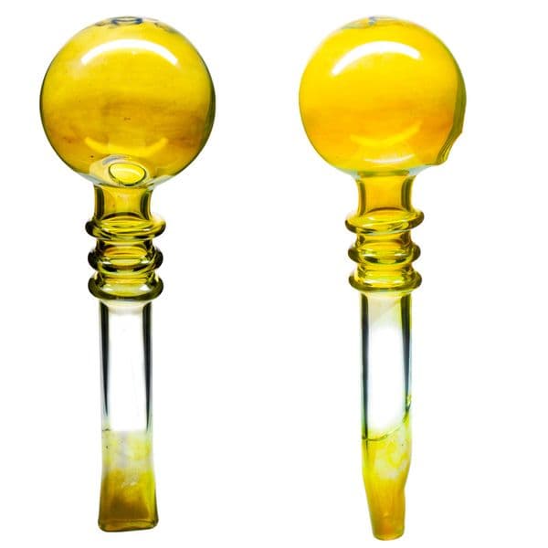 Yellow Ball Pyrex Oil Burner Glass Smoking Pipe With Ball Bowl Handle Bent Bend Pyrex Head Glass Pipes New