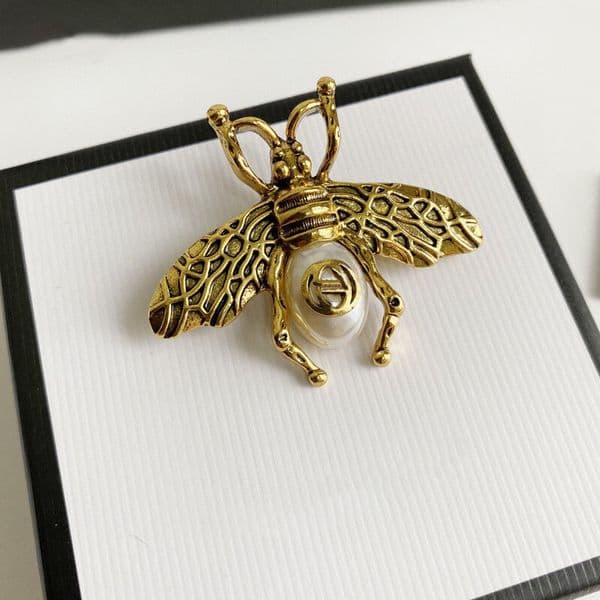 insect Brooch For Women Men inlay Rhinestone Pearl Brooches Gold Color Metal High Quality Classical Jewelry Broochs Pin Christmas Party Gifts Scarf Accessories