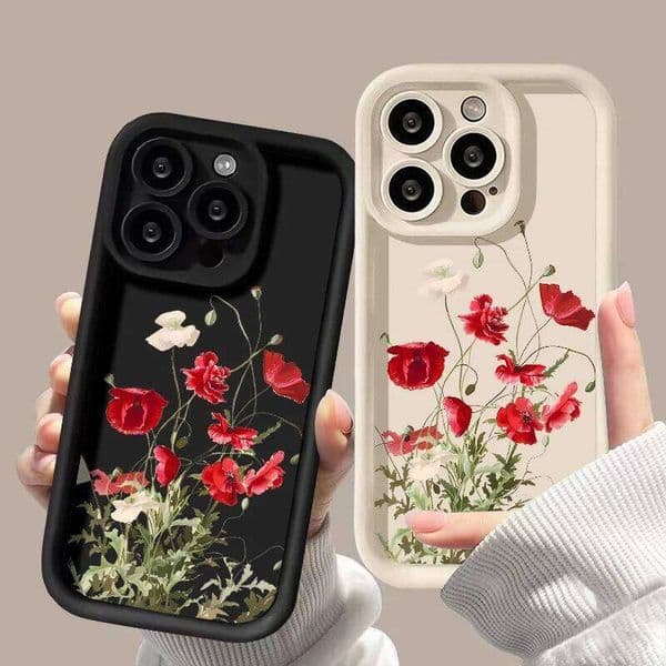 Liquid Silicone Cases For 15 Max Case iPhone 13 11 12 14 16 Pro XS X XR 7 8 Plus S Flower Shockproof Cover
