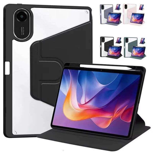 360 Rotation Cover Xiaomi Case 11 Inch With Pencil Holder Acrylic Clear Back Fundas For Redmi Pad 2 Tablet