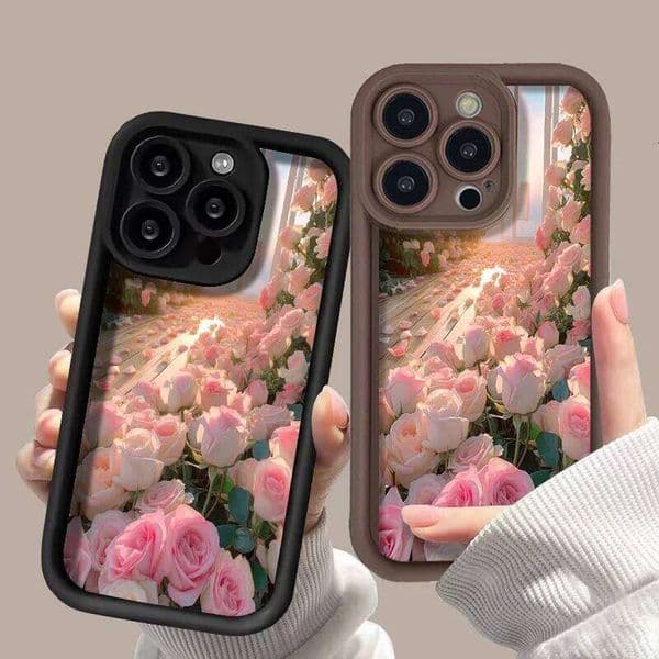 Pink Rose Case For Samsung A54 A55 5G A35 A34 A53 A52 A51 A50 A32 A24 A23 A14 A13 A12 A05 A04 A03 S23 S21 S20 FE S24 Ultra Cover